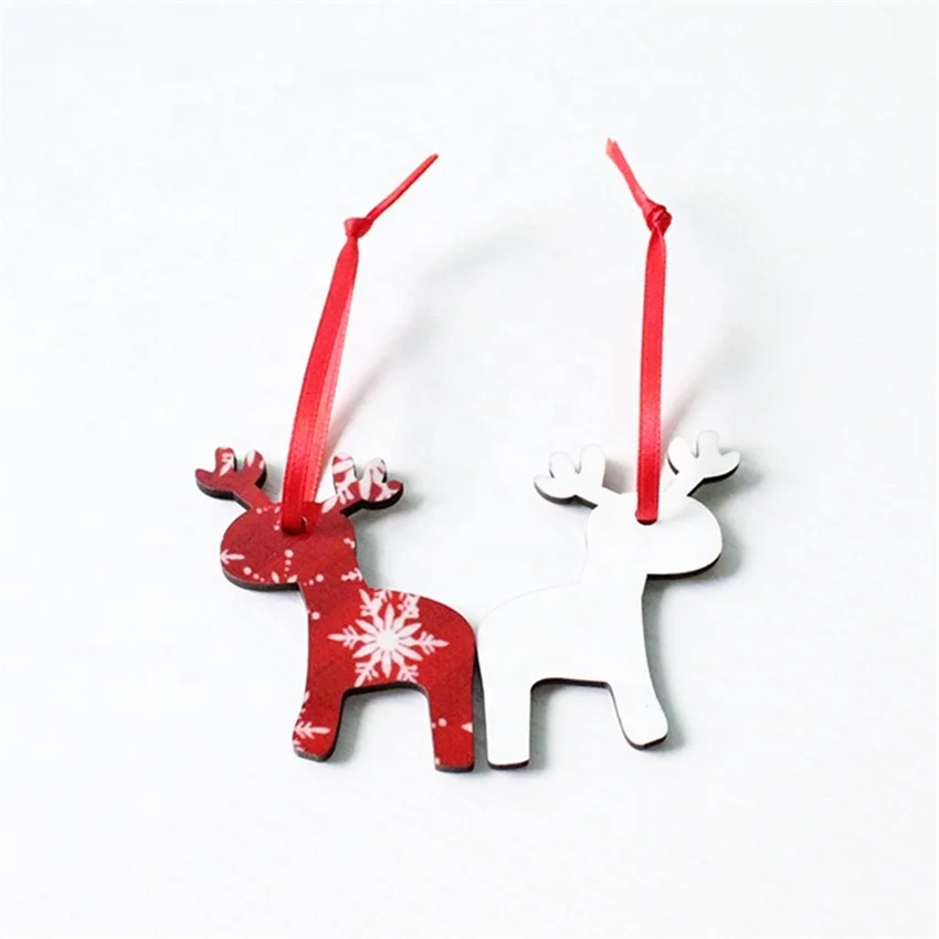 Superior Quality Sublimation Blank MDF Xmas Tree Hanging Ornaments Christmas Decoration Deer Shape