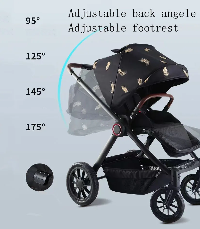 high quality new arrival high landscape baby buggy travel push chair carriage stroller 2 in 1 foldable for 0-3 years old infants