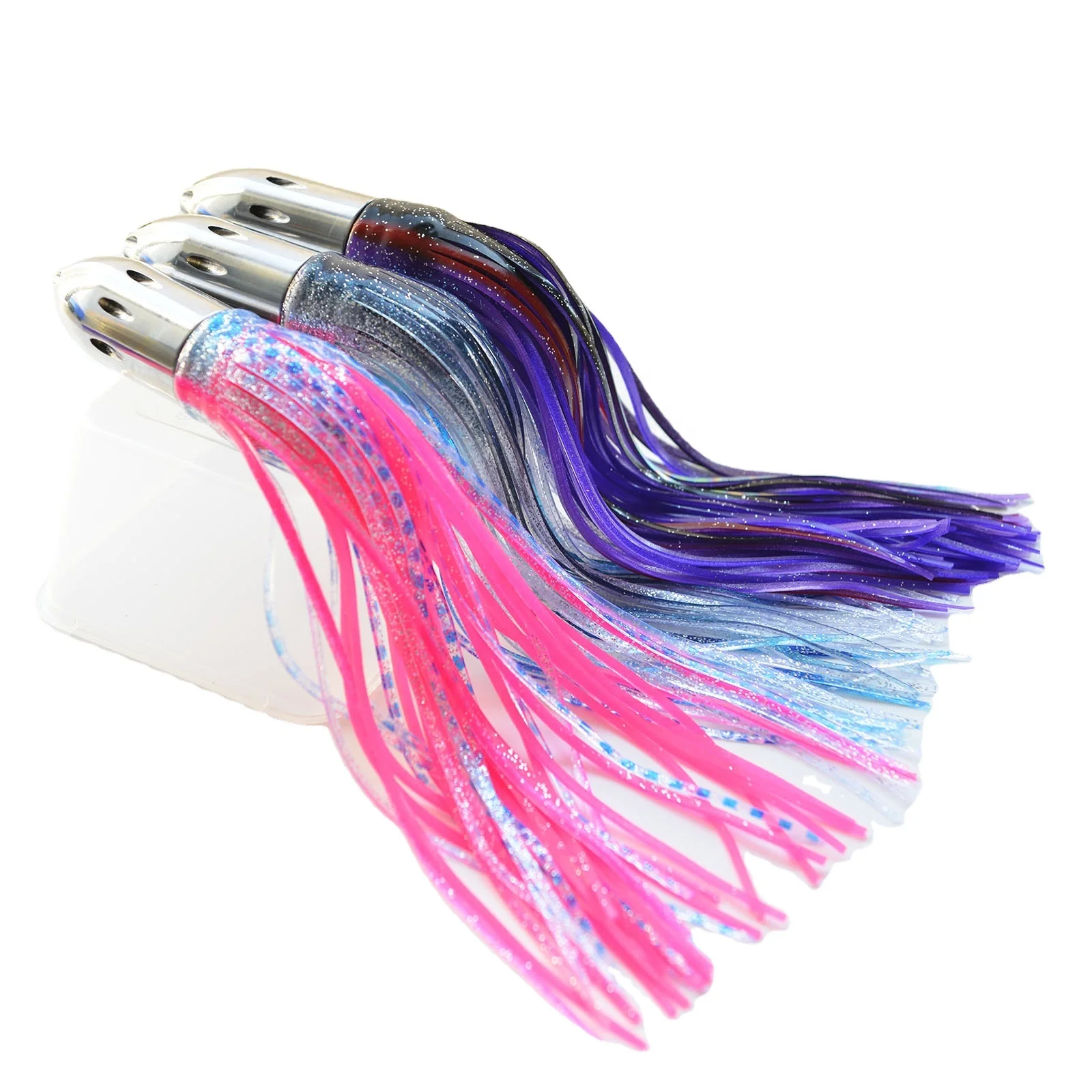 High Quality  Trolling Skirt  Lures Stainless Steel Lure Double Skirted Mirror Polish 440g Head