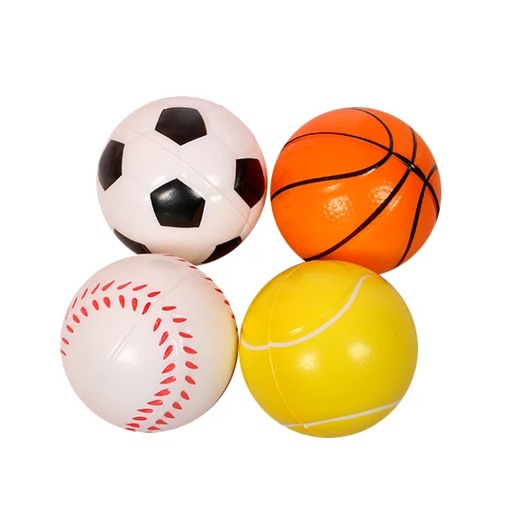 Promotional Customized Logo High Quality Stress Relief football baseball basketball rugby tennis kids Toy PU anti stress ball