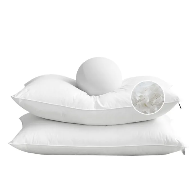 Hot Sale 100% Cotton Fabric Duck Down Feather Filling White Hotel Pillow Inner