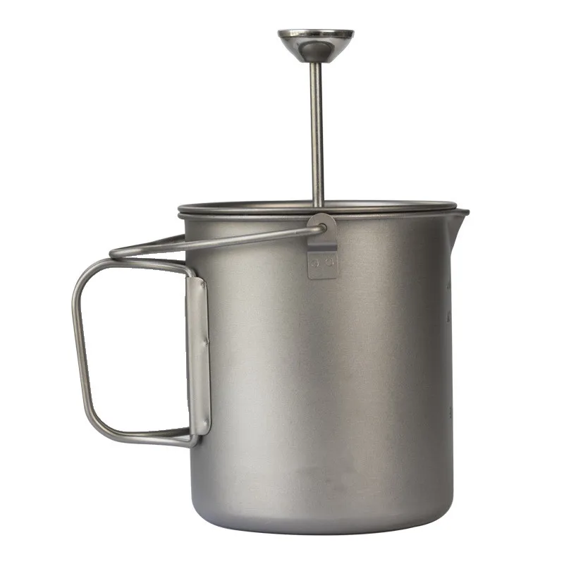 Горячая распродажа кемпинг титановый горшок французская пресс-кофеварка 750 мл чашка для кемпинга походов