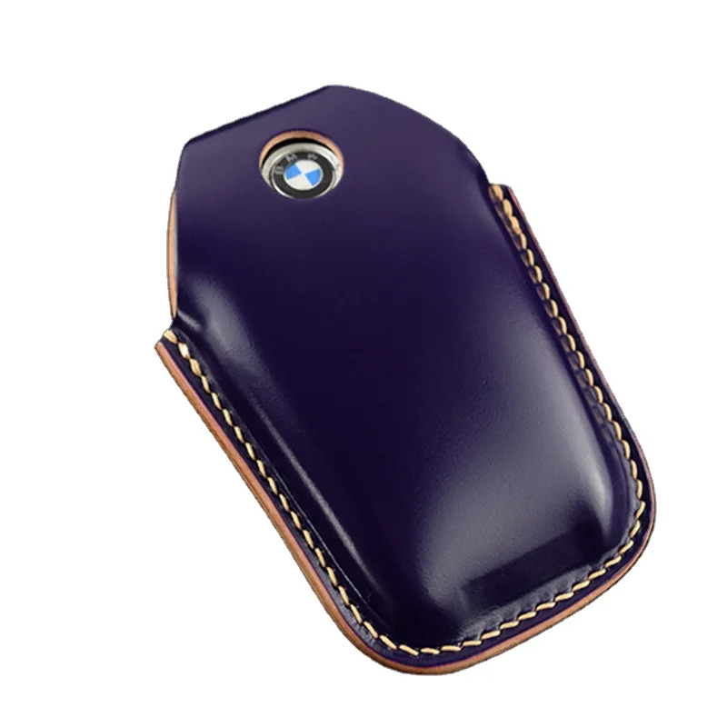 100% LuxuryVegetable Tanned Wax Leather Horse Car Key Case Holder Keyholder Porta Llaves Auto Portachiavi X3 X4 X5 BMW Key Cover
