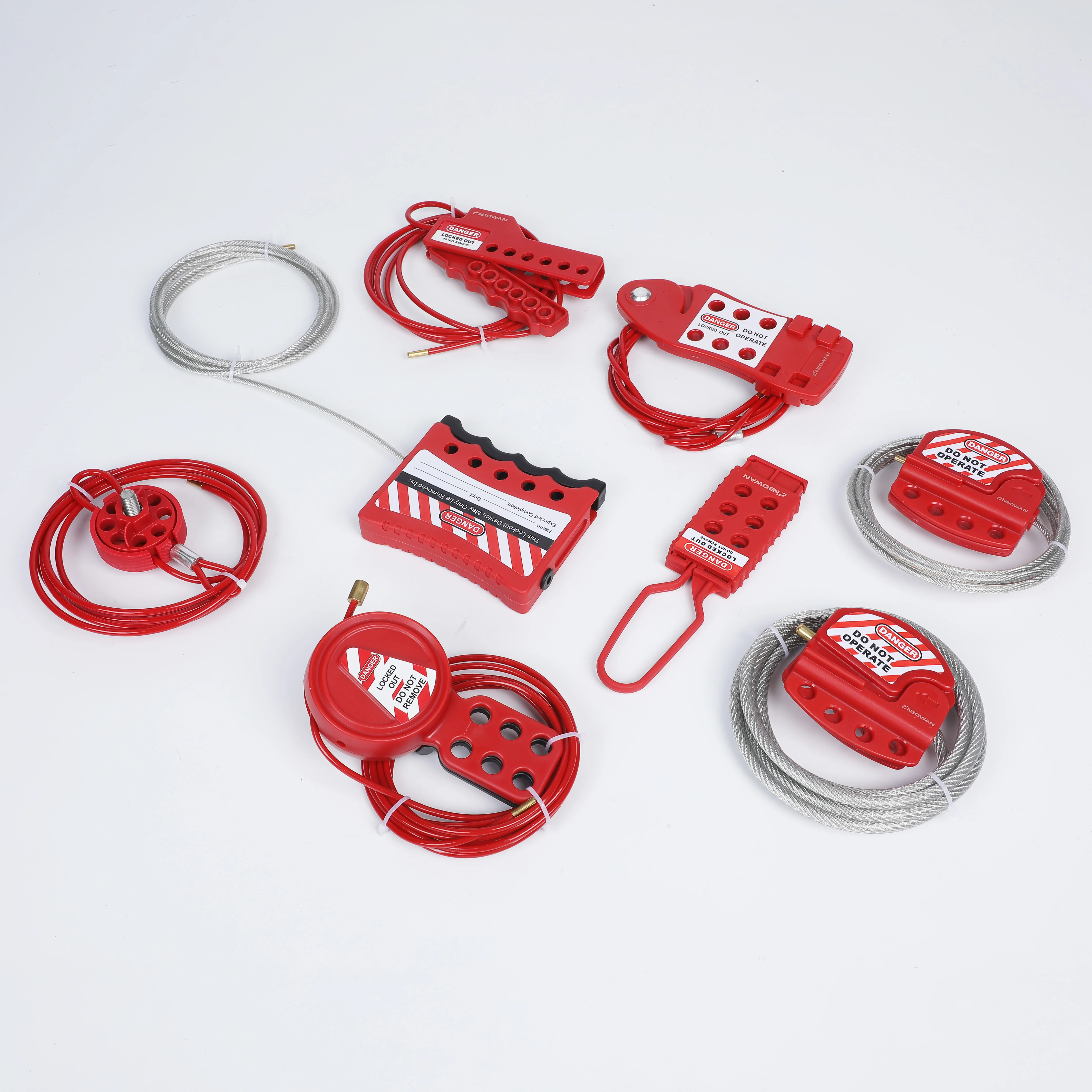 Engineering Plastic PA Material Custom Design Safety Adjustable Cable Lockout cable dia. 6mm