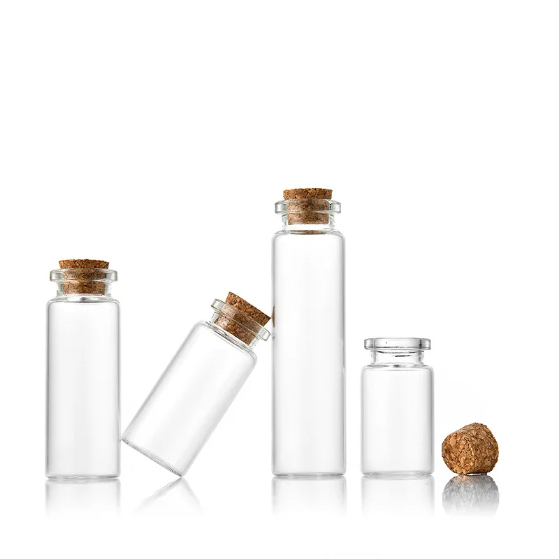 Hot Sale 22mm Clear Borosilicate Glass Decorative Mini Glass Wishing Bottle Saffron Glass Vial with Cork