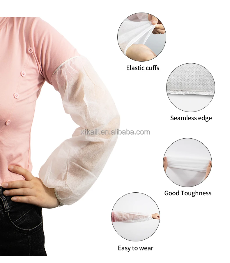 Пользовательские водонепроницаемые рабочие защитные длинные пластиковые одноразовые полиэтиленовые рукава нарукавники