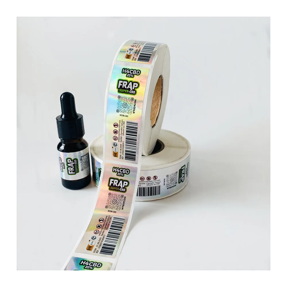 High Adhesive Vinyl PP PVC Packaging Labels Gold Waterproof Custom Stickers for Printing Holographic Roll Label Stickers