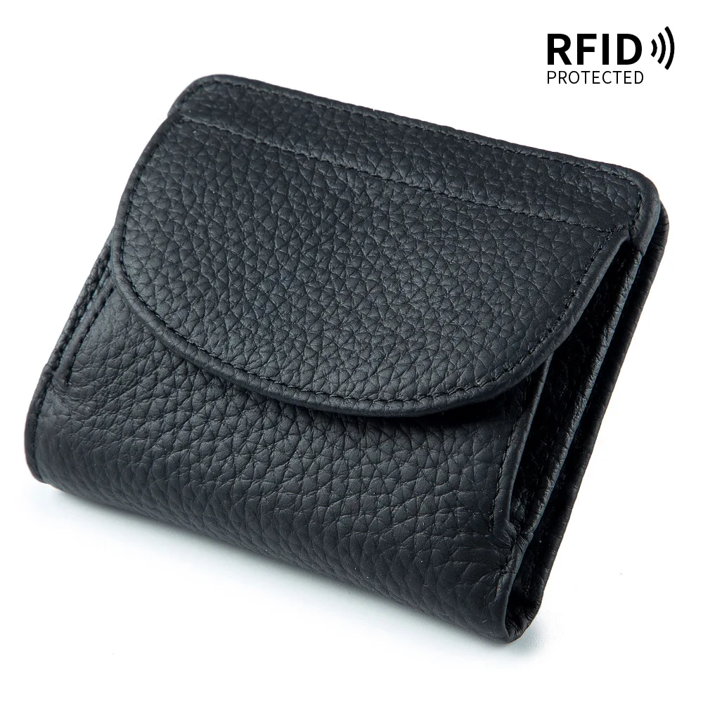2024 Fashion Mini Simple Wallet Ladies Coin Purse rfid Folding Ultra Thin Leather Money Bag Female Coin Card Holder