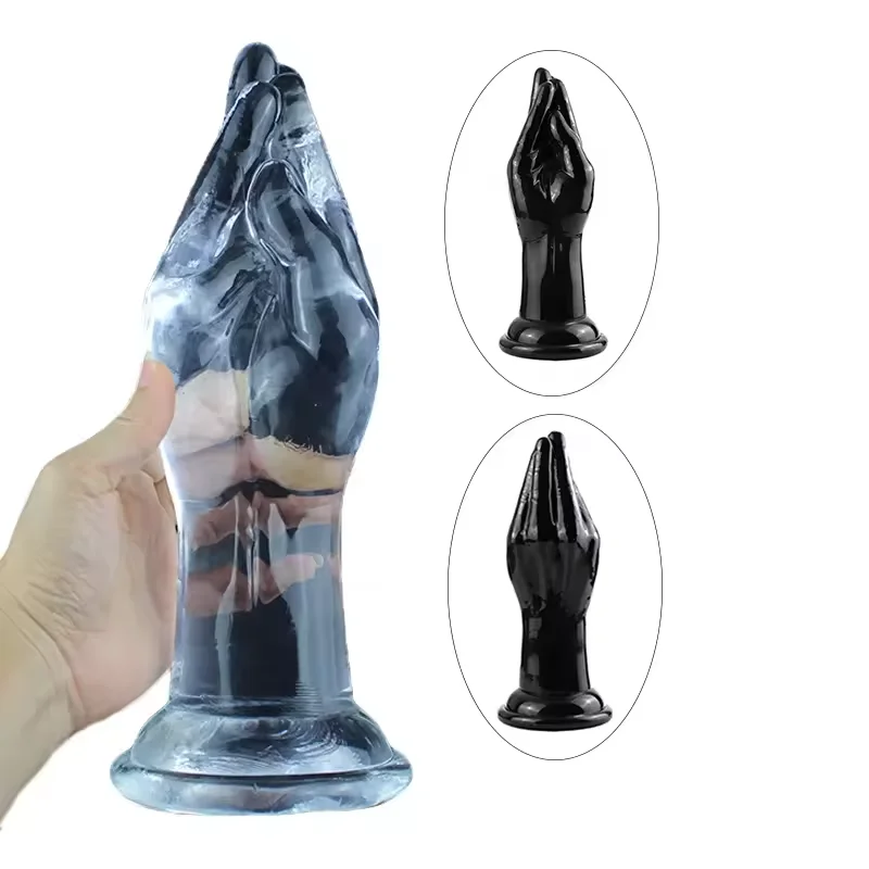Clear closed Hand Shape Super Huge Anal Plug Silicone Clear Huge Butt Plug for Men Women