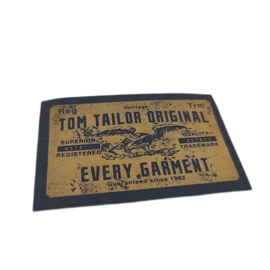 Customized Embossed Logo PU print Label Leather Patches for Bags