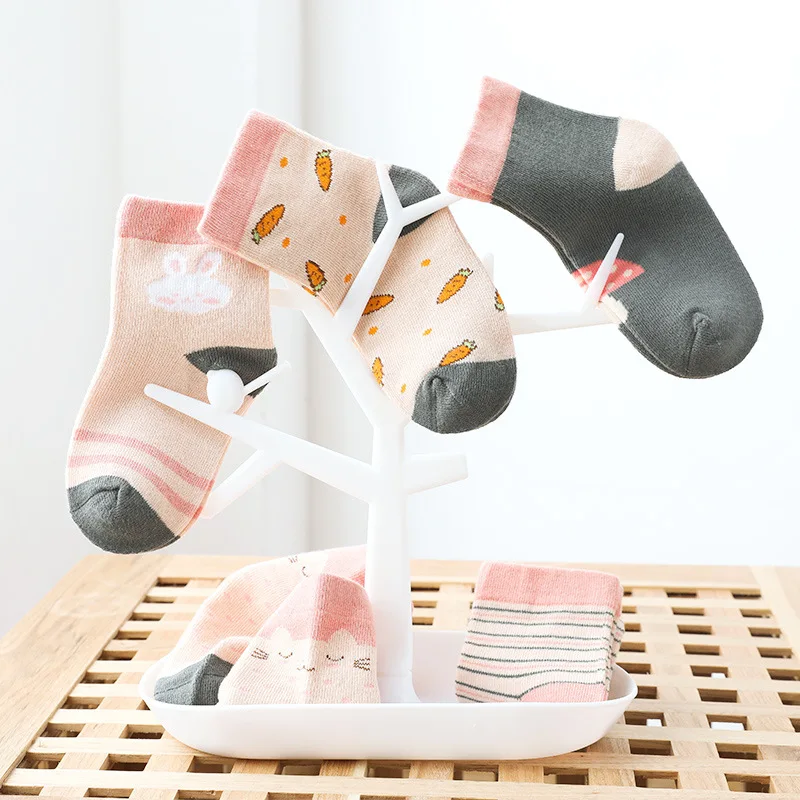 Wholesale 5 Pairs Baby Sock Set Cheap Baby 100% Organic Cotton Socks For Kids