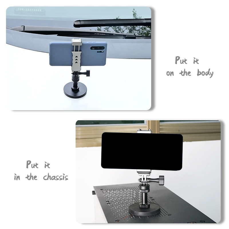 Rubber Coated Magnets,Magnetic Phone Holder Attracts Flat Metal Surface for Truck / Boat / Car / Gym / Forklift / Pole / Shelves