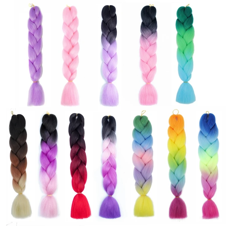 colorful synthetic ombre high temperature fiber yaki texture Single Weft Fashion dreadlocks braid wigs