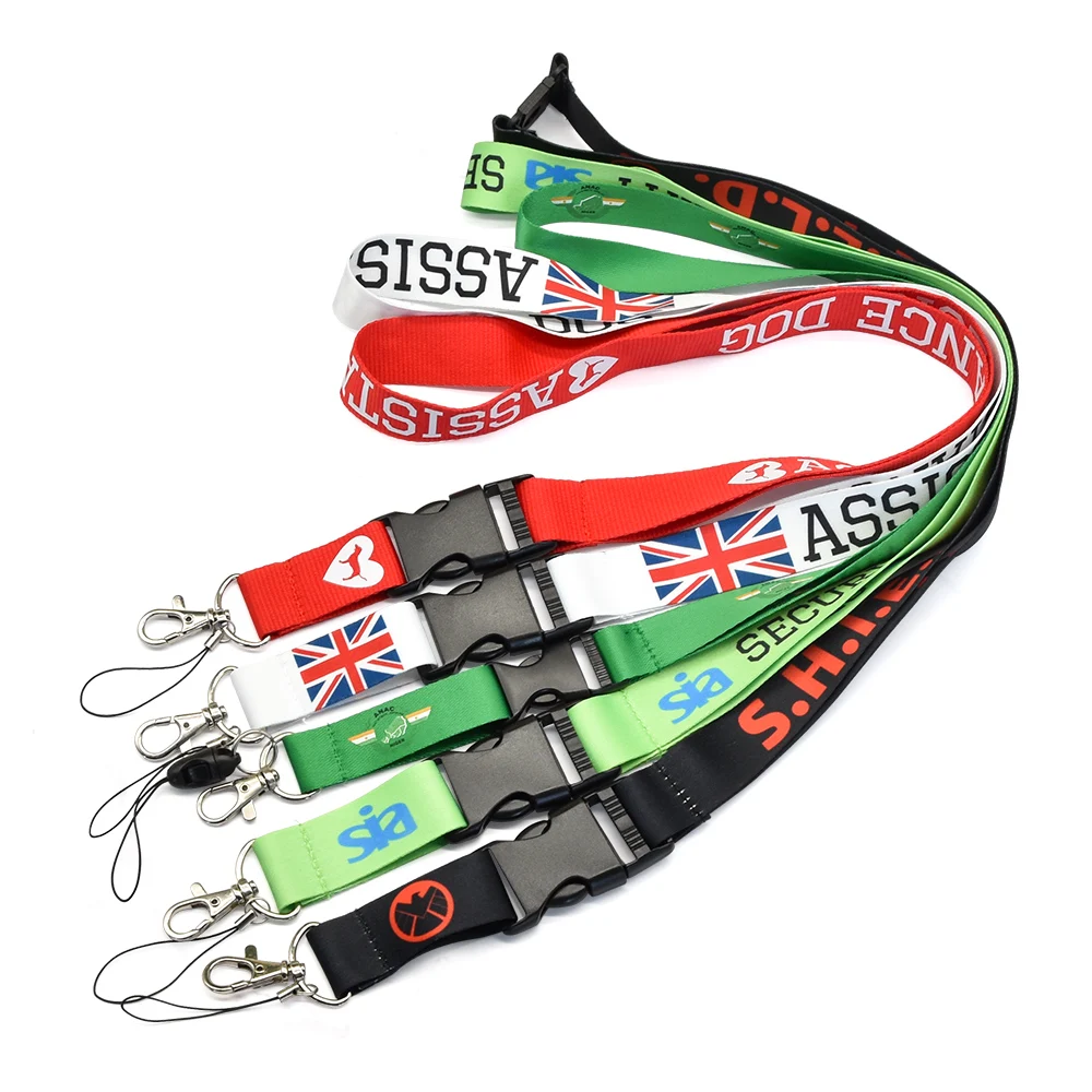 High quality breakaway custom silkscreen printing logo polyester airbus lanyards for mobile phone