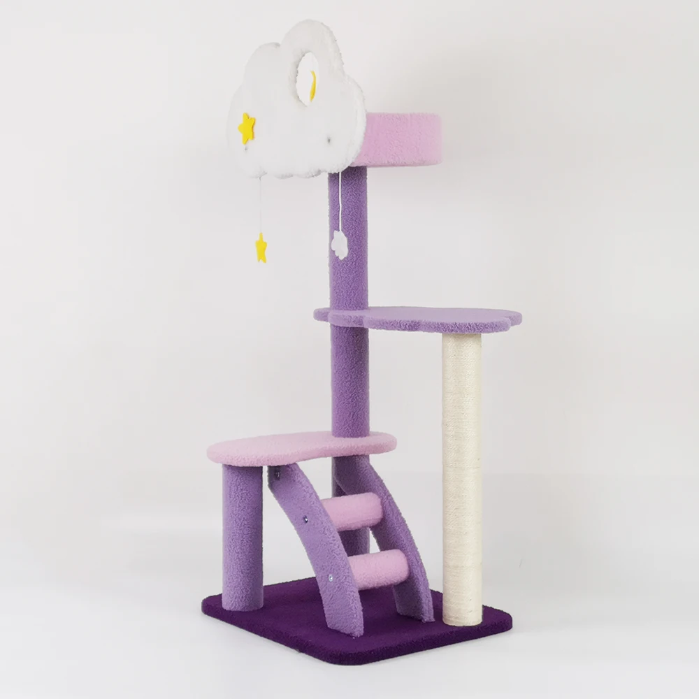 YANGYANGPET cute pink large cat activity trees purple cat tree