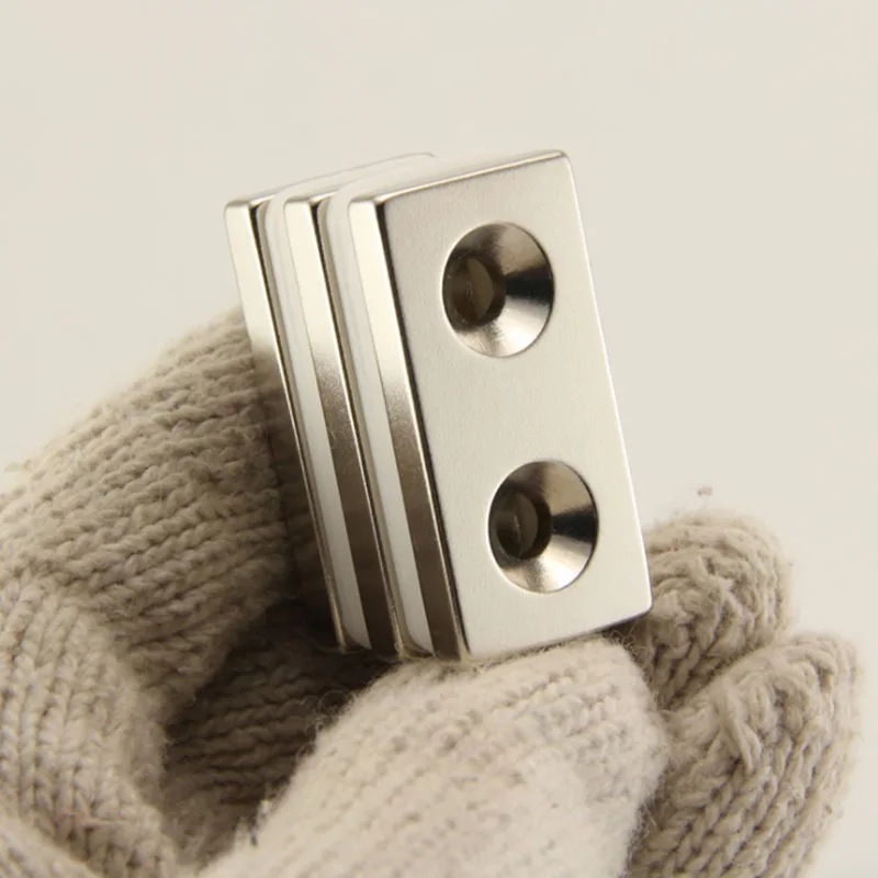 Rectangular Neodymim Magnet with Countersunk Hole Super Strong Block Neodymium Magnet Sheet
