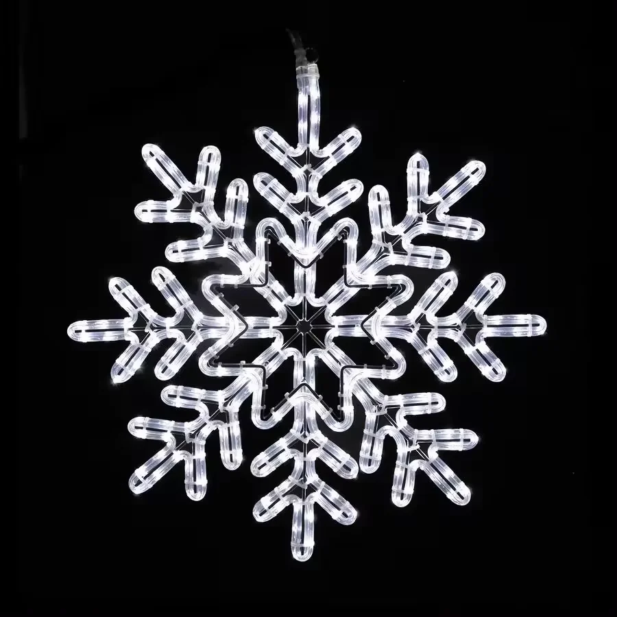 40led Snowflakes LED fairy String Light snow flake rope light motif Christmas Xmas tree Lights Bracket decoration 220V-WHITE