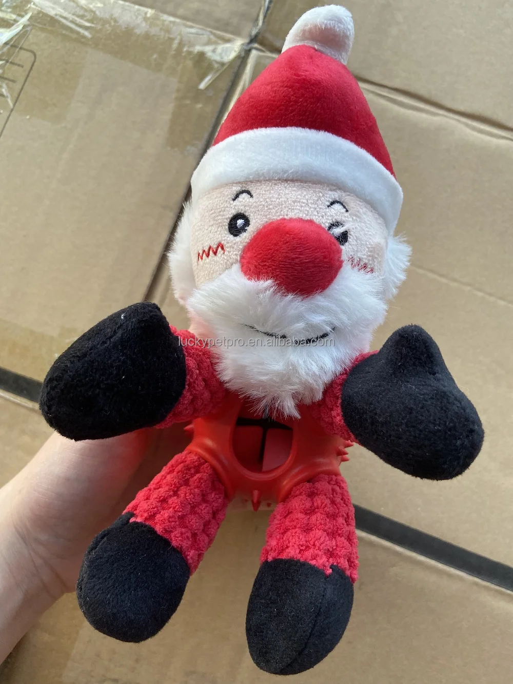 Interactive Squeaky Rubber Bite-resistance Custom Christmas Snowman Snow Plush Dog Toy