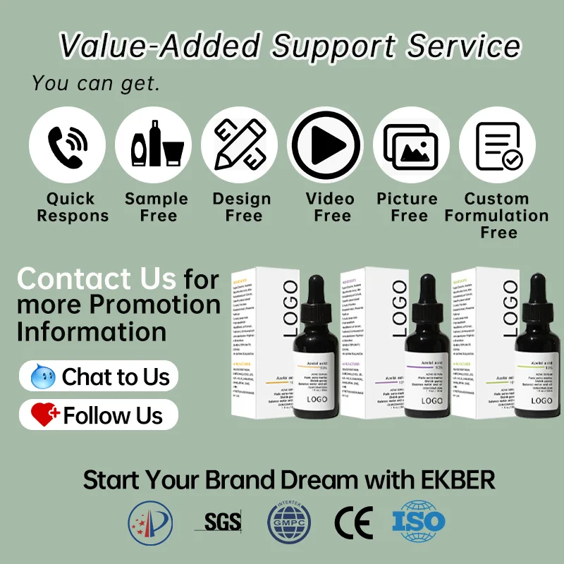 Customize Korean Azelaic Acid Serum  Booster Anti Acne Skin Care Repair Acne Spot Treatment For pore Pimple Skin