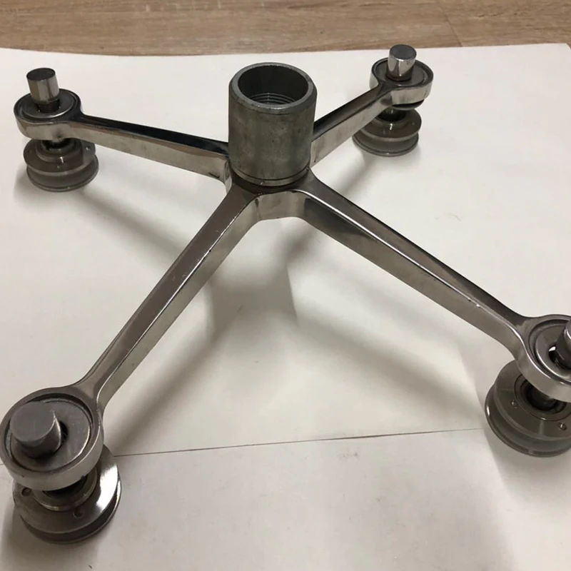 stainless steel glass spider for curtain wall system glass barge joint routel for glass spider facade fitting spider routel