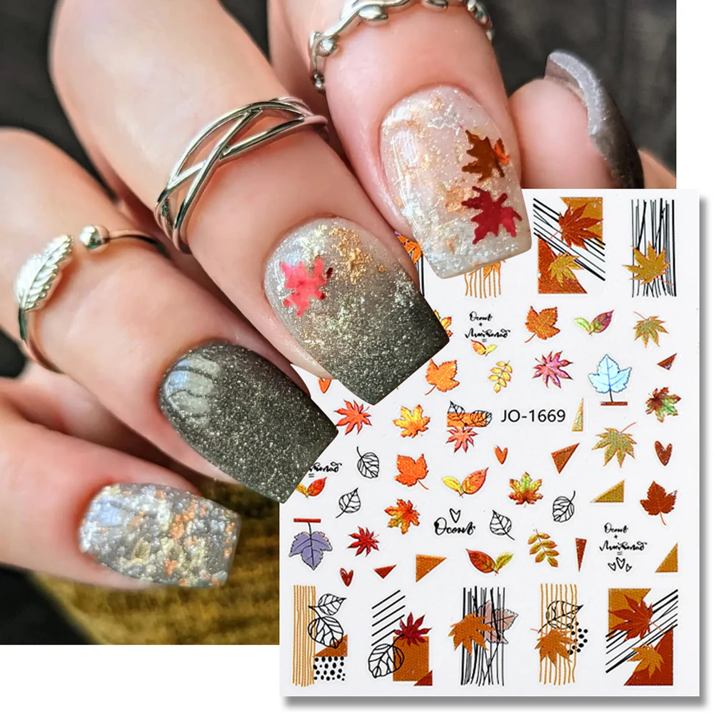 Holographic 3D Nail Sticker Flower Leaves butterfly Nail wrap Slider French Tips Manicures Decals DIY Decoration stickers Paper
