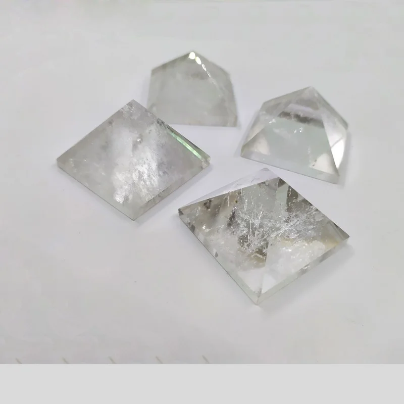 feng shui Folk Crafts white clear quartz Egypt crystal pyramid for decoration