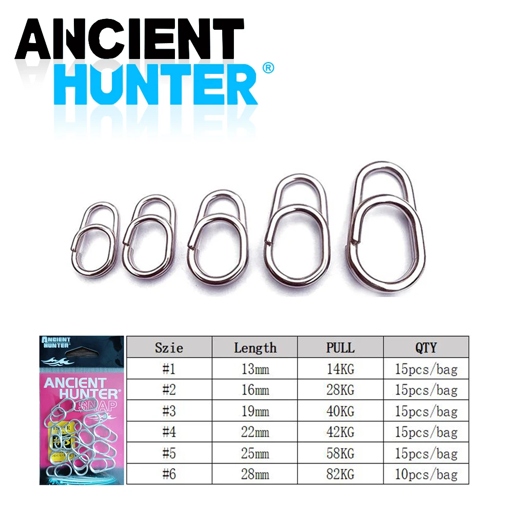 Ancient hunter oval pin snap ring High-strength Stainless Steel Fishing gear accessories Ocean fishing