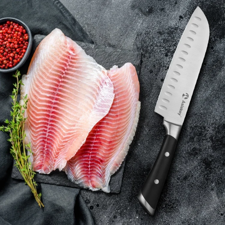 7 Inch High Quality German Stainless Steel Kitchen Knife Professional Santoku Knife with ABS Handle