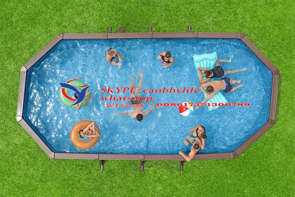 24 Ft x 12 Ft 52 In Bestway Hydrium Reinforced Steel Walls Pool Large Rectangular Above Ground Aluminum Frame Swimming Pool
