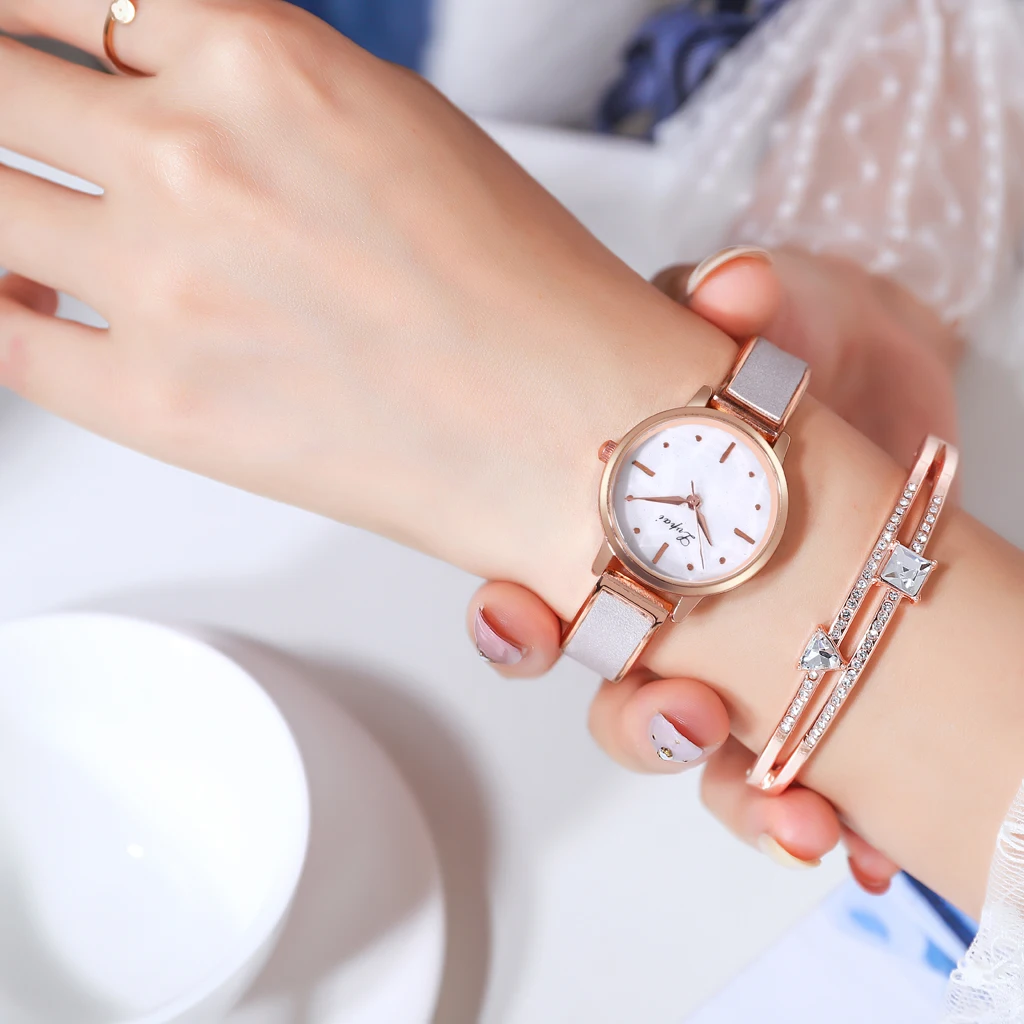 
Lvpai Brand Luxury Bracelet Rose Gold Starry Sky Dial Dress Watch For Women Simple Rhinestone Business Quartz Clock Wristwatch 