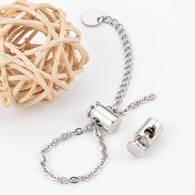 Alloy Elastic End Stopper Single Hole Buckle Adjustable Chain Cord String Stopper Shoelaces Bracelets DIY Jewelry Making