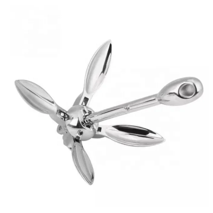 High Quality Manufacturer 316 Stainless Steel Marine Grapnel Anchor Folding Boat Anchor For Yacht