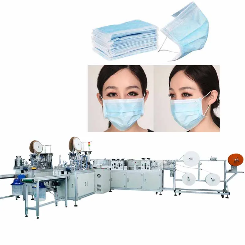 Inward ear cord type pleated mask machine (1 mask body molding device 2 ear cord welding device)