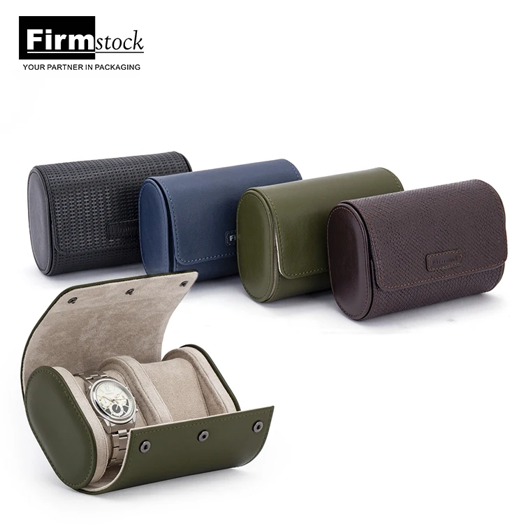 Custom Best Gift Waterproof Multi-purpose Waxed Canvas Watches Straps Storage Bag Travel leather Watch Roll