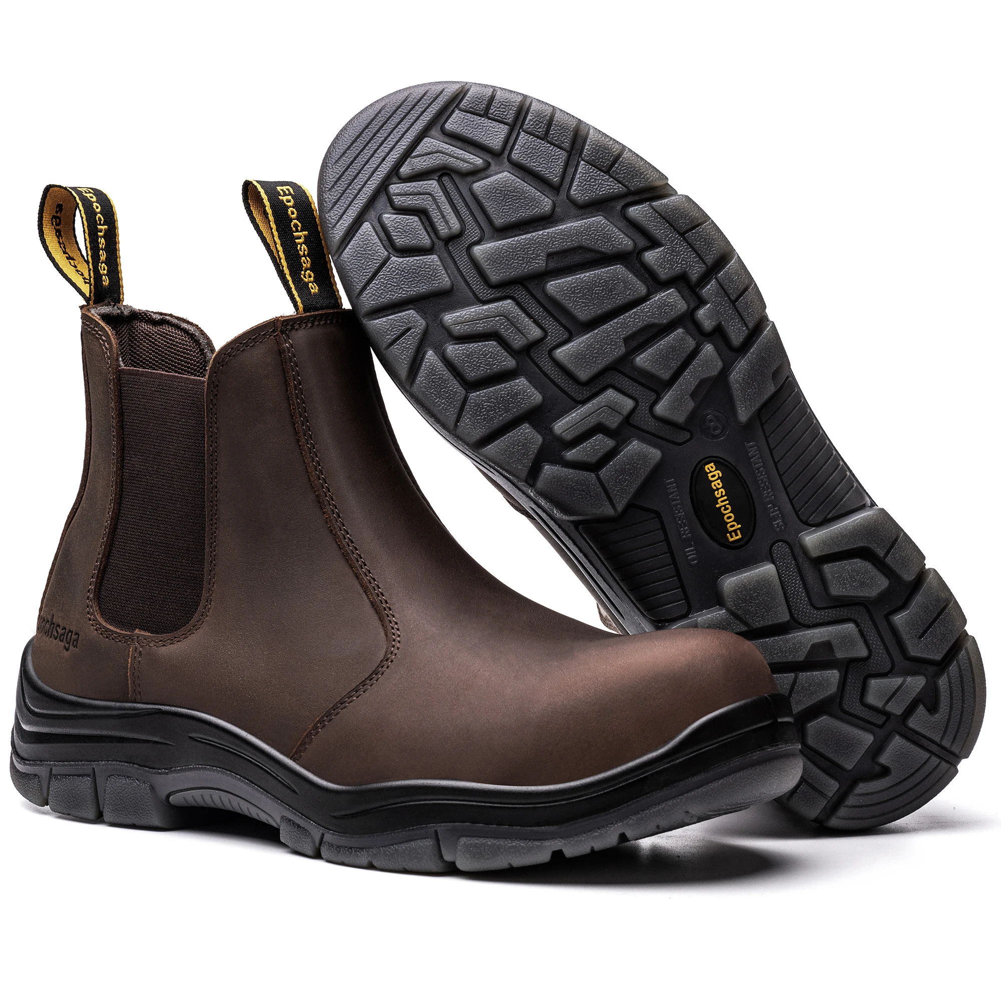 Hot selling crazy horse leather anti smash durable construction safety boots shoes chelsea shoes