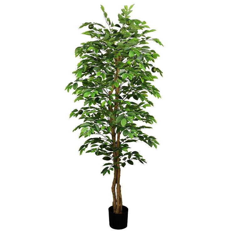 Dongguan large artificial plants tall lemon tree leaves fabrics