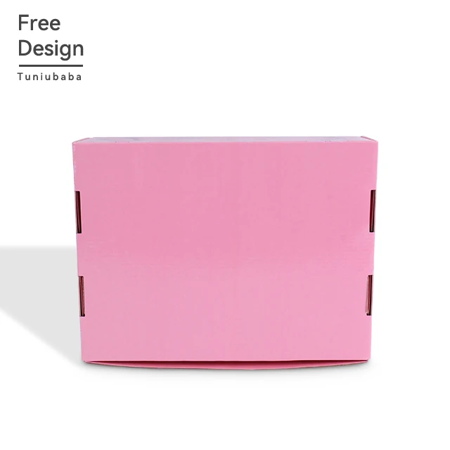 Hot Sale Wholesale Custom Print Colorful  Double-Sided Color Pink Luxury Exquisite Packaging Box