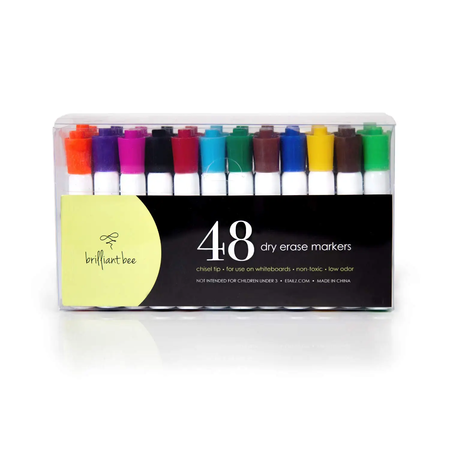 
52 Dry Erase Markers White Board Pens Chisel Tip 12 Assorted Colors Bulk Pack with Low Odor Ink is perfect for School 