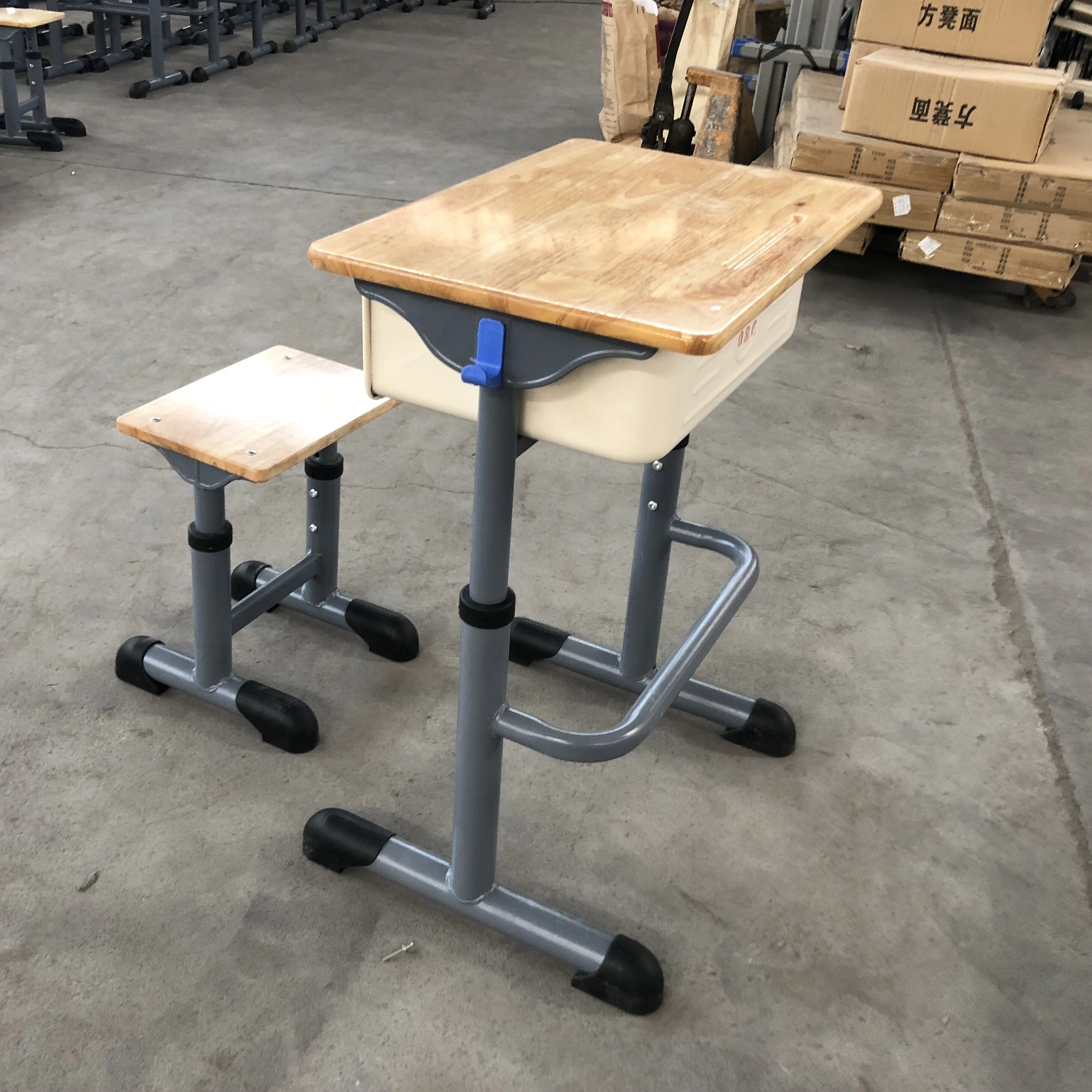 
Highly cost effective Durable Werzalit Board High Quality Wooden School Table Chair Set 