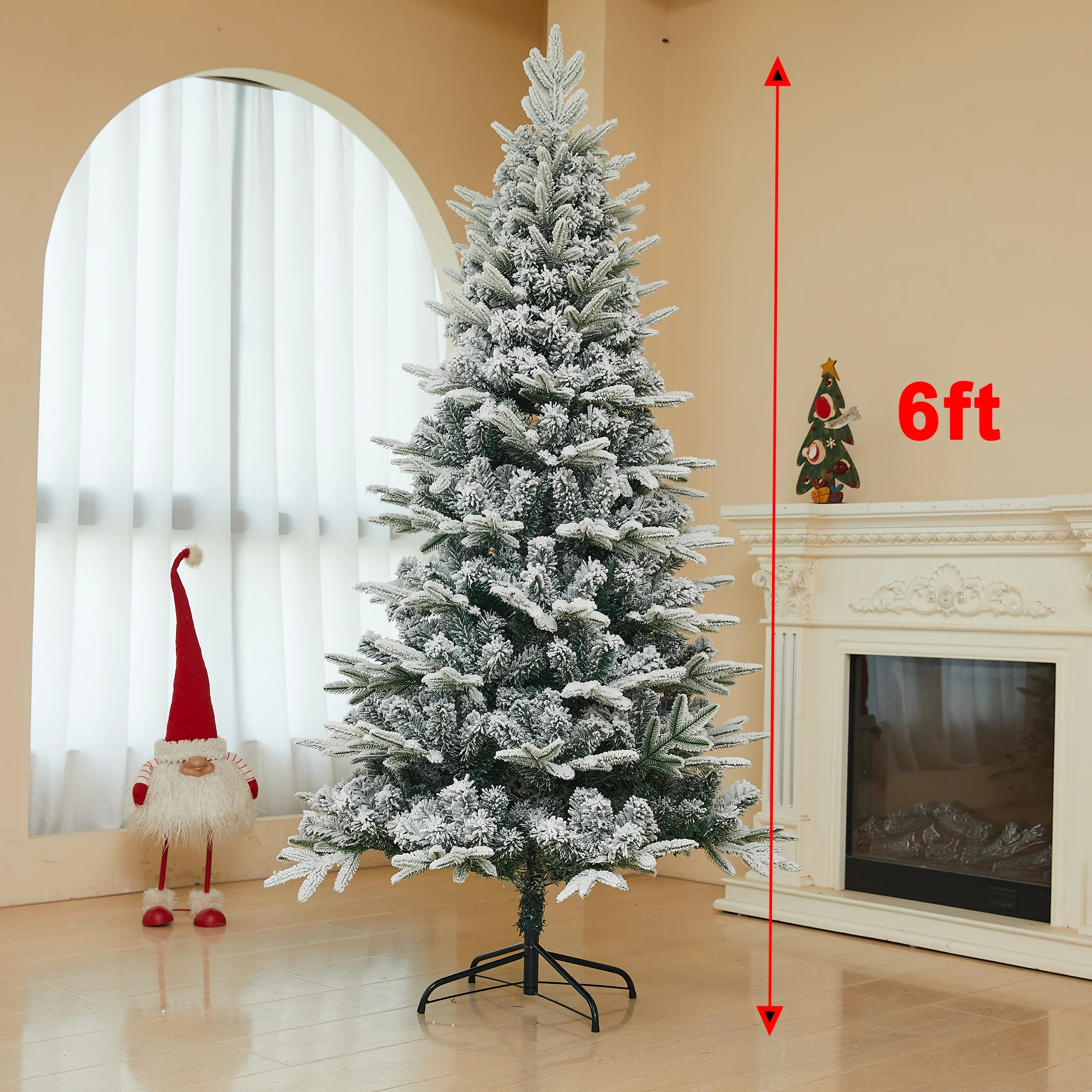 Sevenlots 180cm artificial white red gold green flocked dyed snowy christmas tree customized and wholesale