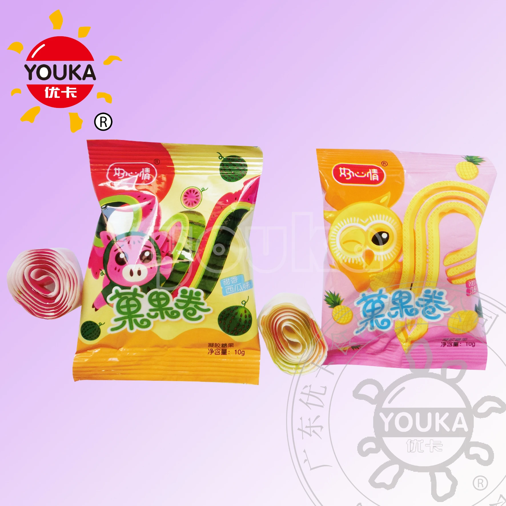 10g Halal  Fruit Juice Roll Candy Paper Wrap Soft Sweet Candy