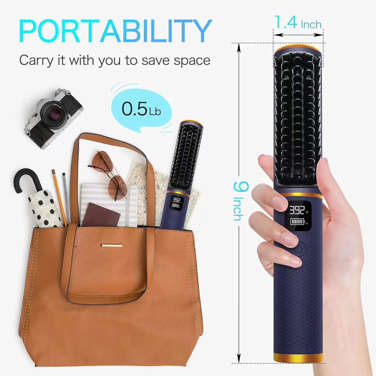 Manufacturer New Design Wireless Portable Hair Straightener Curly Salon Hair Blow Dryer Travel Rechargeable Cordless Hot Comb