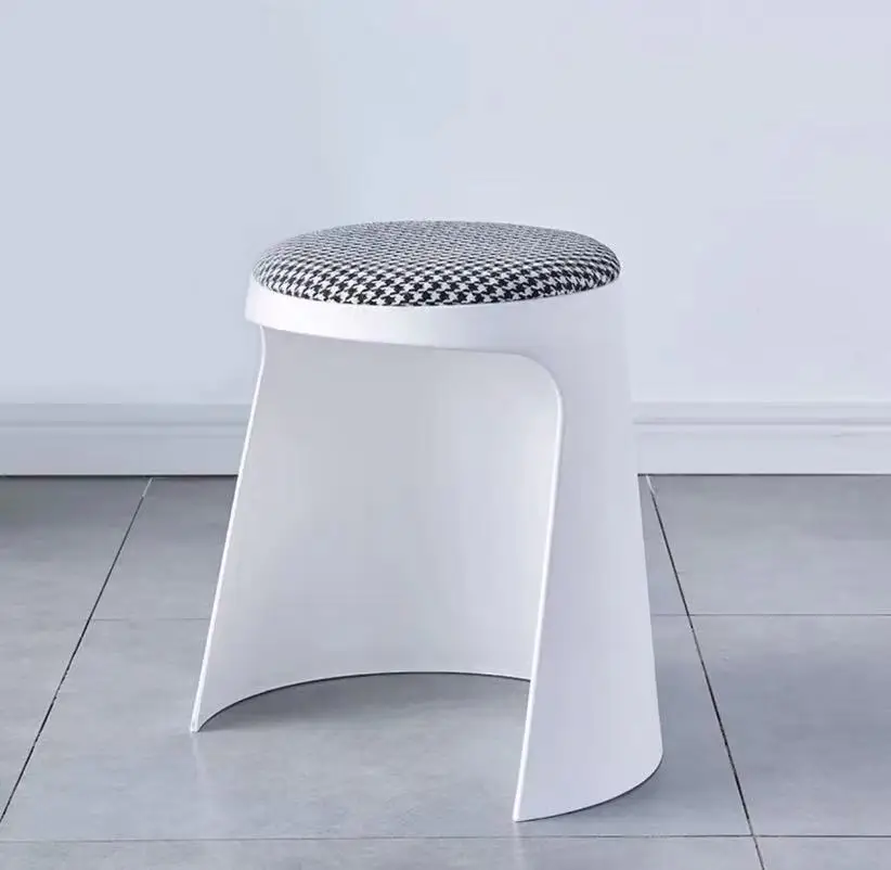 Plastic round stool Household stacking thick for living room simple cafe shop stools
