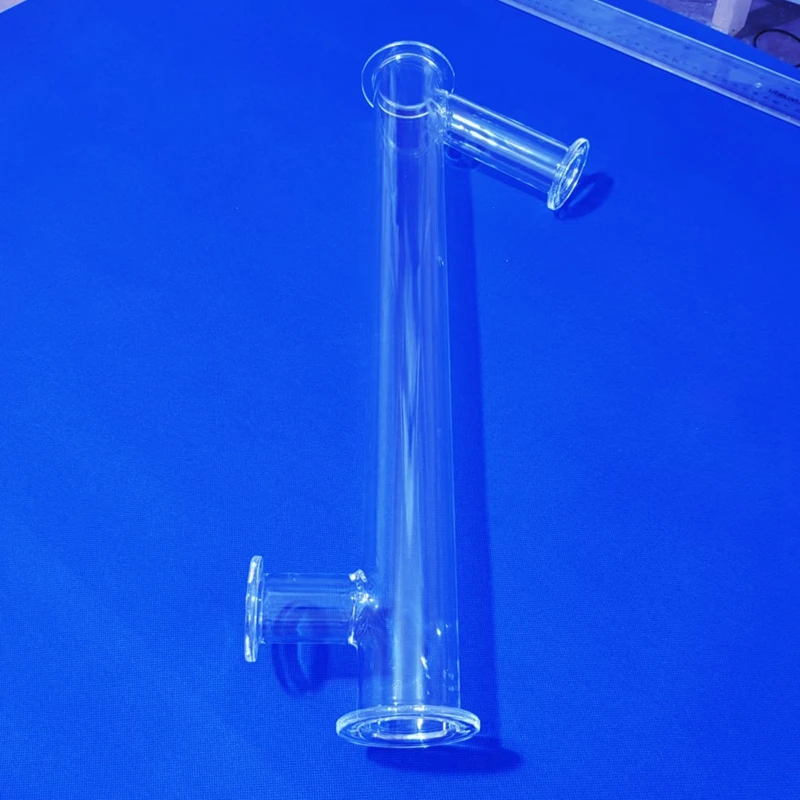 High Temperature Resistant Tube Large Diameter Quartz Glass Tube Vacuum Quartz Tube flanged