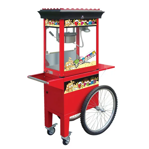 
Cheap Price CE approved Electric Automatic Cinema hot air Popcorn Machine Maker with cart Commercial Household Food Machine 