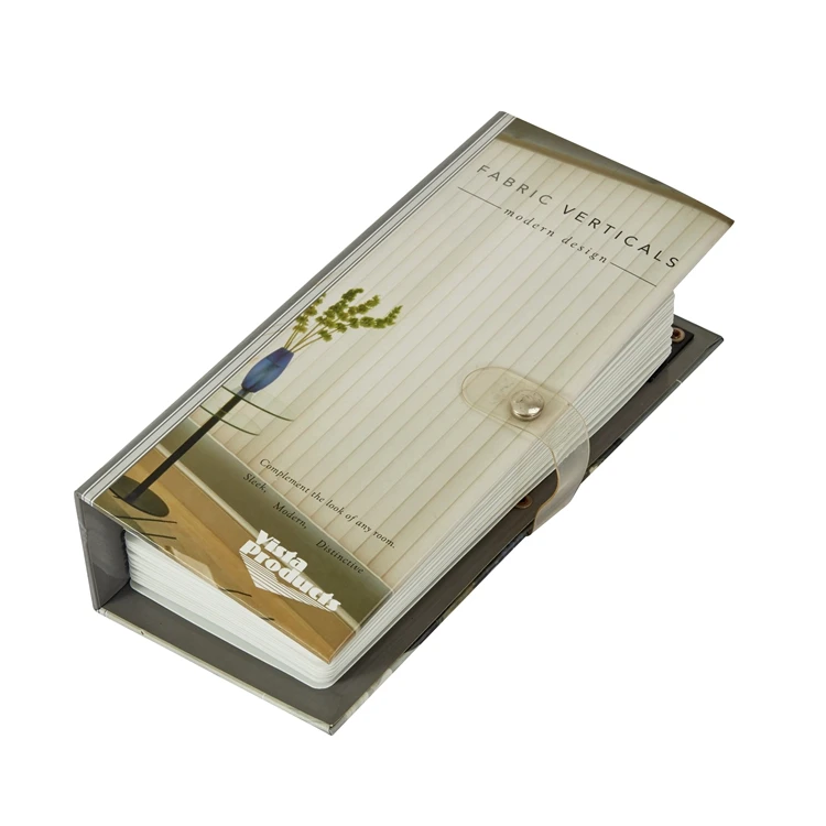 High Quality rollder blinds sample book brochure wallpaper with hard cover fabric holder swatch book
