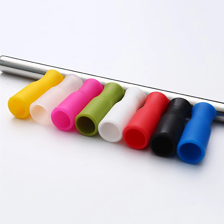 Metal Straws Silicone Tips Colorful Silicone Straw Tip Covers Fit for 6 mm 8mm Wide Stainless Steel Metal Straws