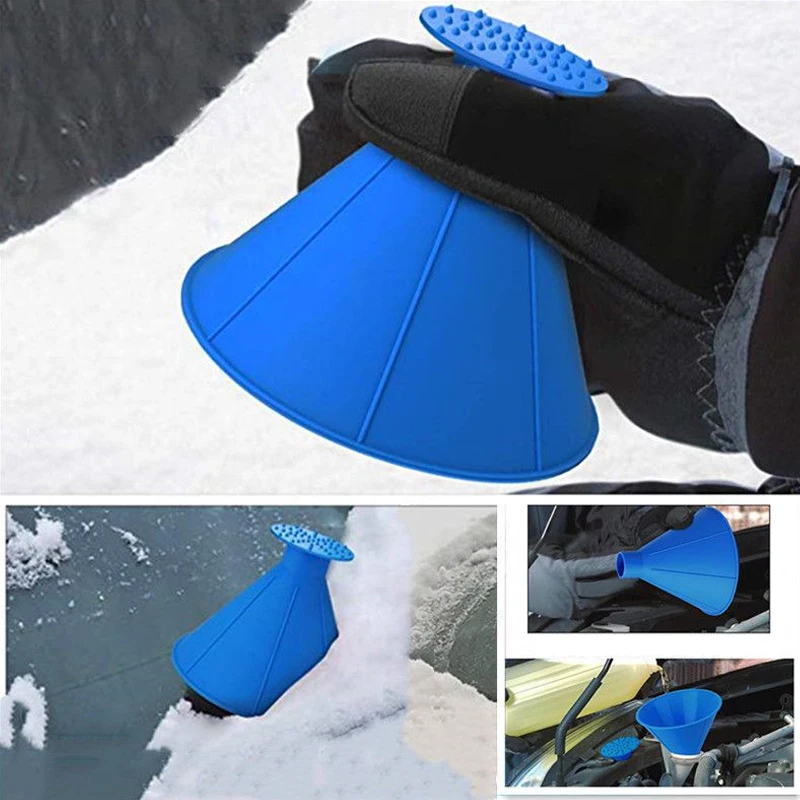 Snow Removal Accessories Cone Shaped Winter Tool Car Windshield Outdoor Snow Funnel Tool Scrape A Round Car Ice Scraper