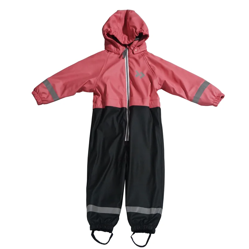 Custom printed waterproof suit outdoor playing sand beach mud skiing suit kids baby rain coat rain pants