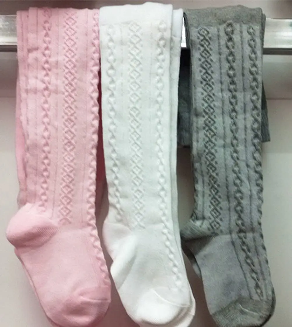 JR-843 Tights Knit Leggings Stocking High Quality Solid Color Cotton Kids Baby Girls